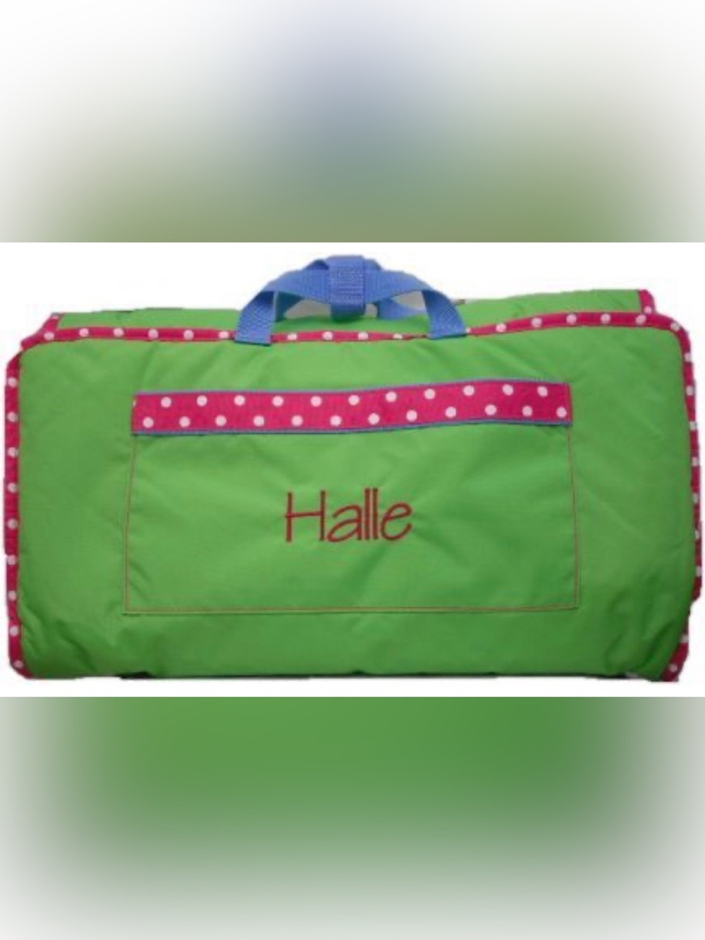 Lime Green and Hot pink Nap Mat Preschool Nap Roll ready to monogram